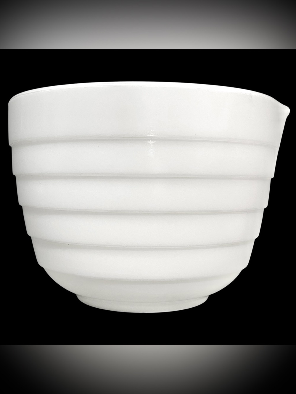 Vintage 1950s Pyrex Westinghouse White Milk Glass Mixing Bowl Ribbed Pattern